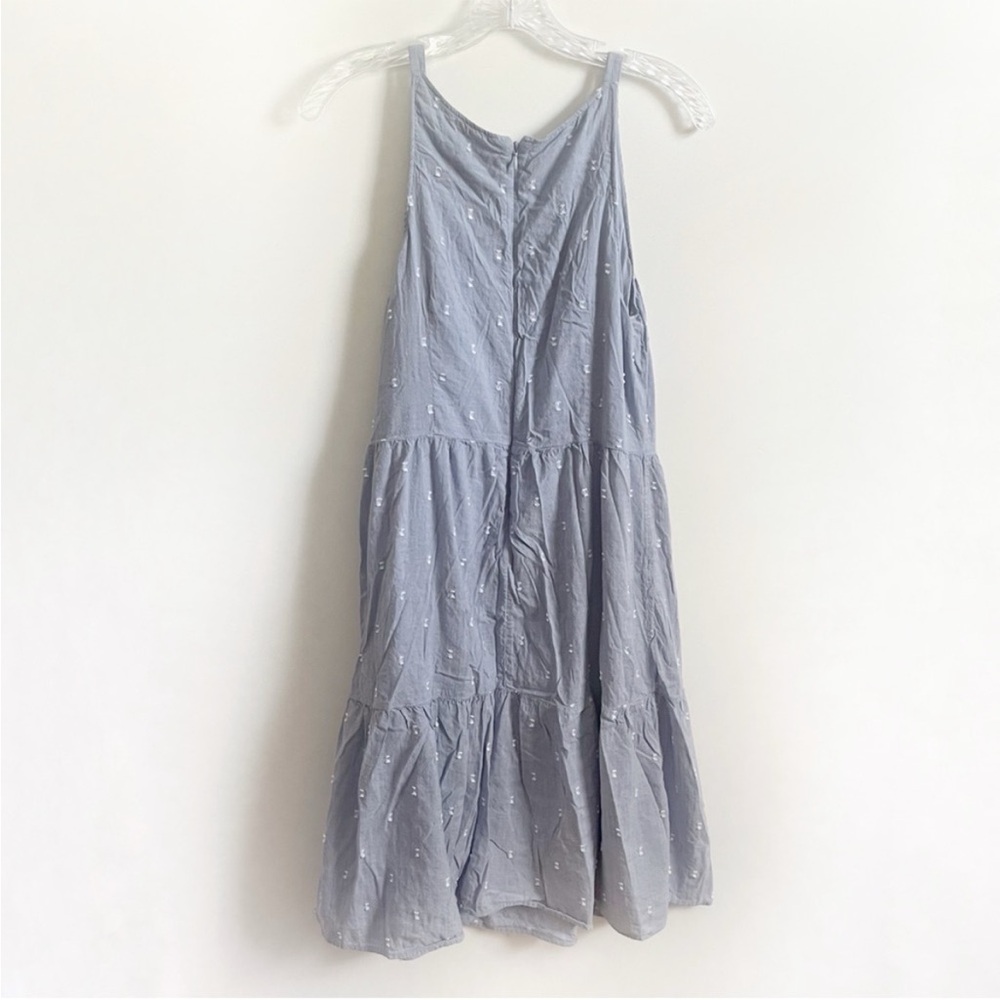 LOFT Clip Chambray sundress blue tiered swing sleeveless summer - Picture 9 of 9